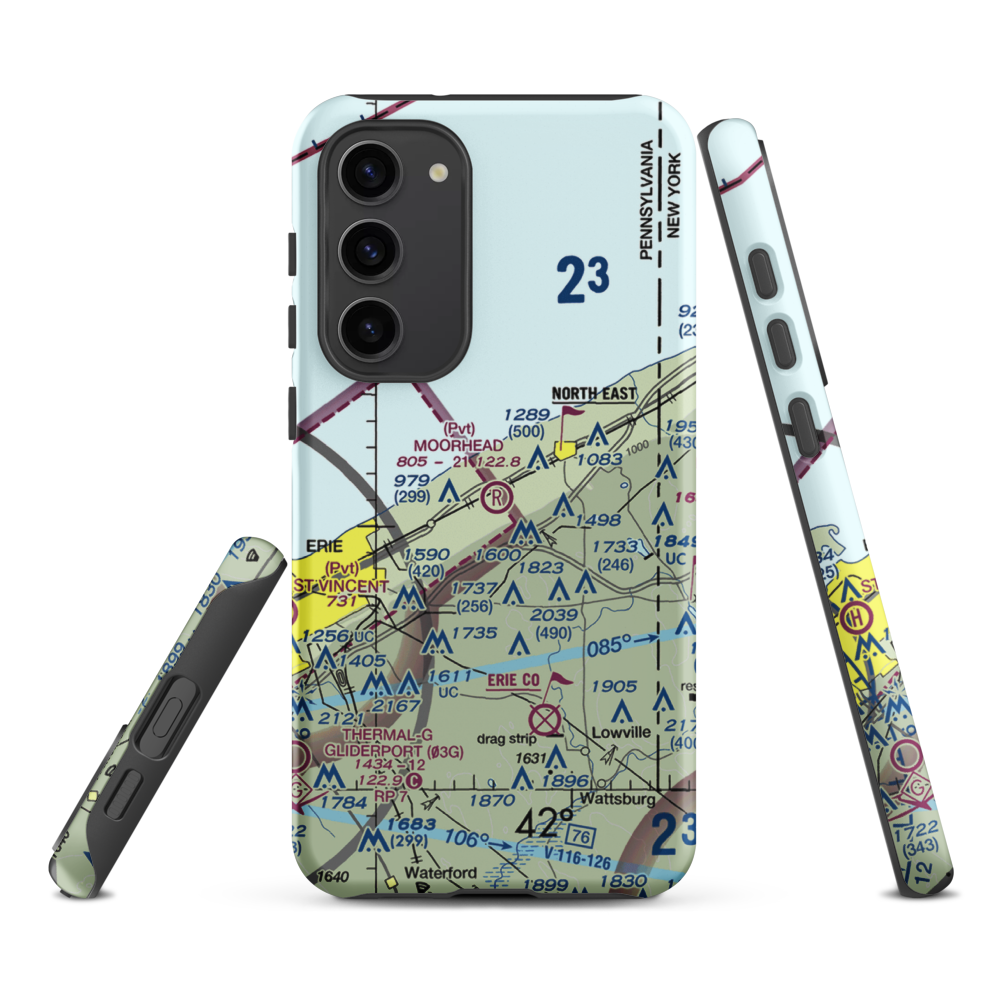 Moorhead Airpark LLC (PN40) VFR Sectional Samsung Phone Case Samsung Galaxy S23 Plus model shown