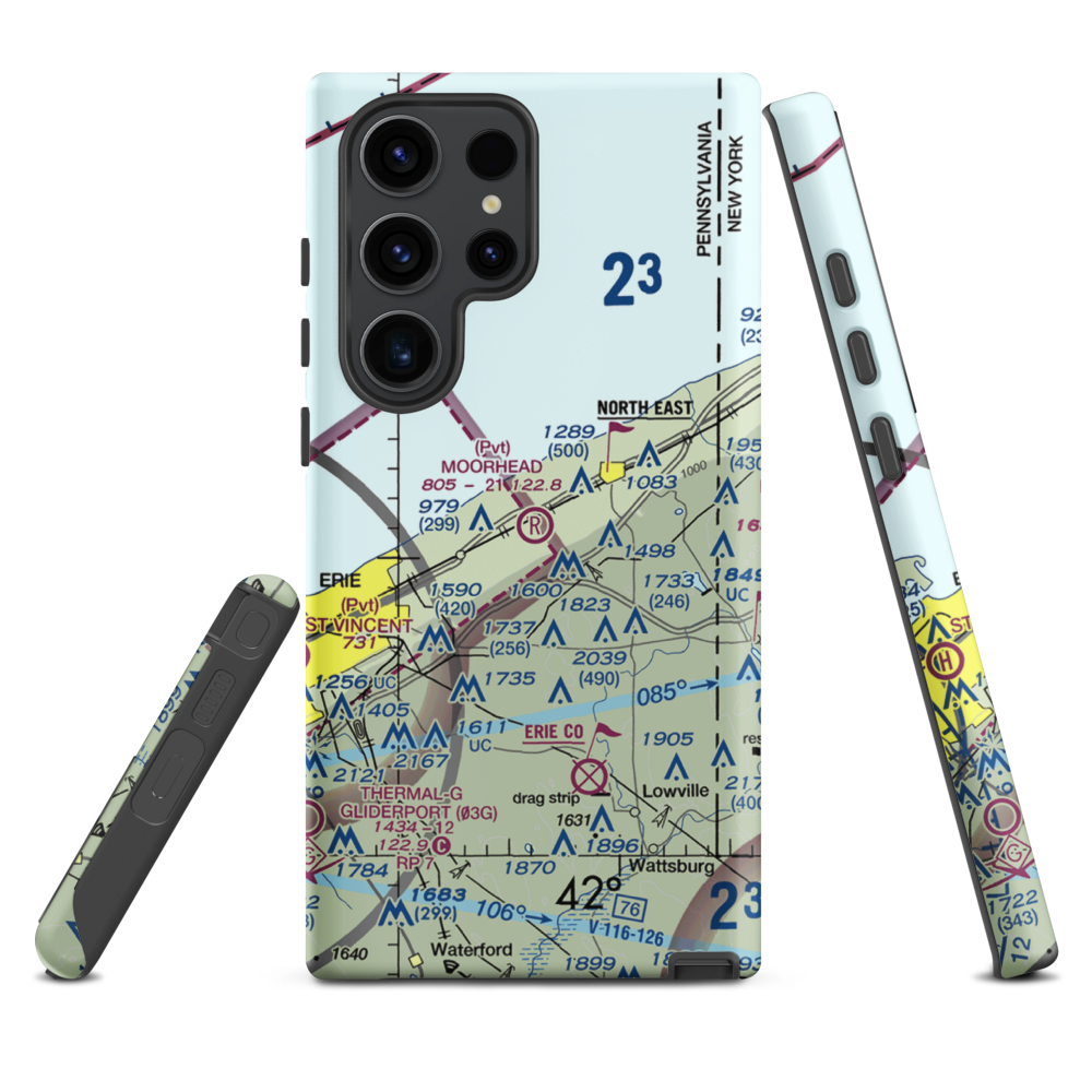 Moorhead Airpark LLC (PN40) VFR Sectional Samsung Phone Case Samsung Galaxy S23 Ultra model shown