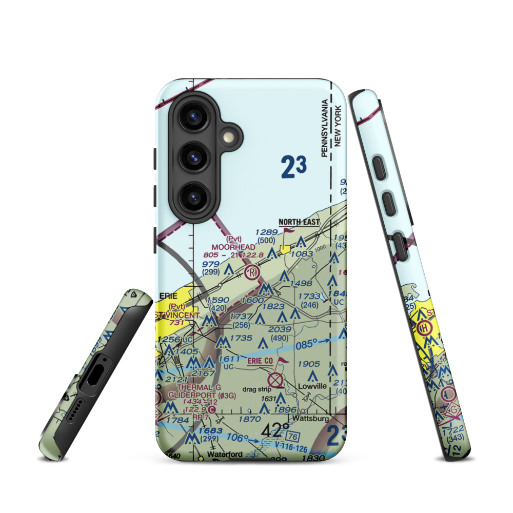 Moorhead Airpark LLC (PN40) VFR Sectional Samsung Phone Case Samsung Galaxy S24 model shown