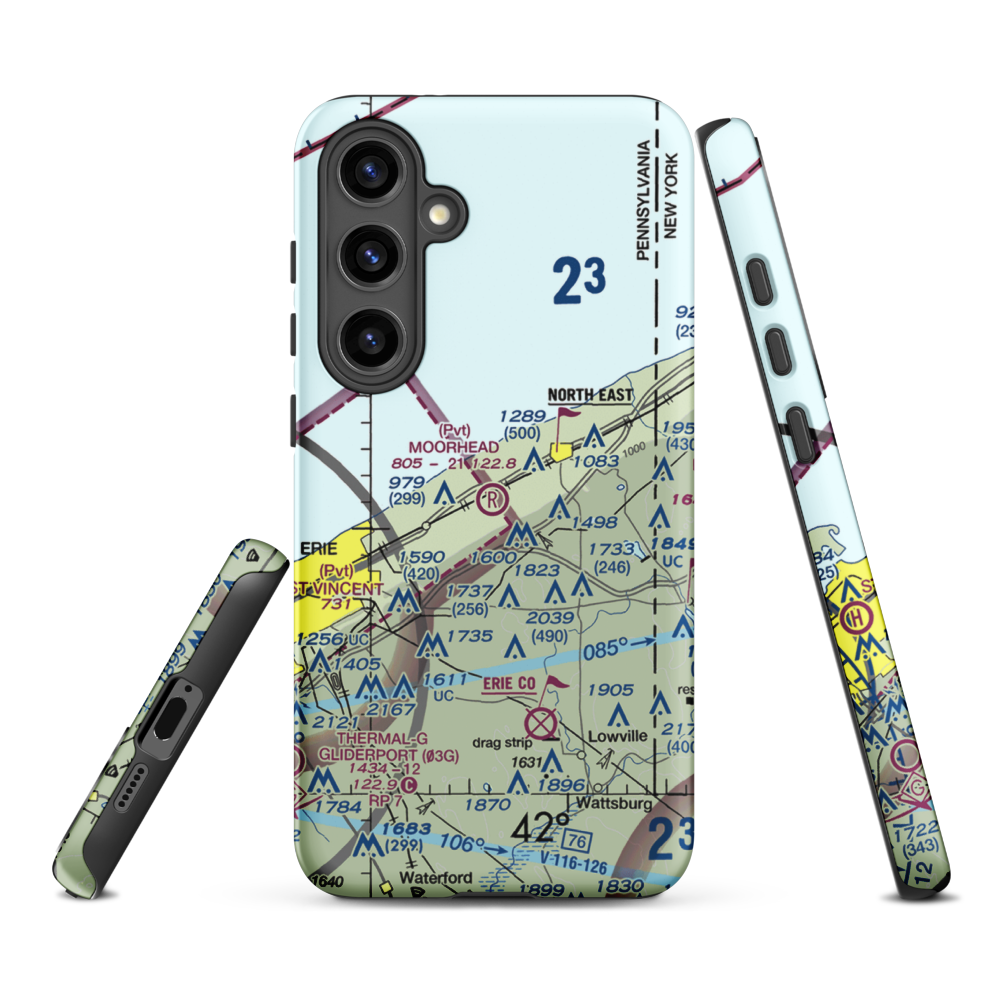 Moorhead Airpark LLC (PN40) VFR Sectional Samsung Phone Case Samsung Galaxy S24 Plus model shown