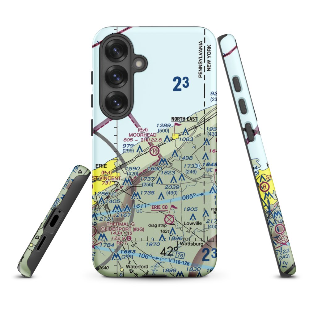 Moorhead Airpark LLC (PN40) VFR Sectional Samsung Phone Case Samsung Galaxy S25 Plus model shown