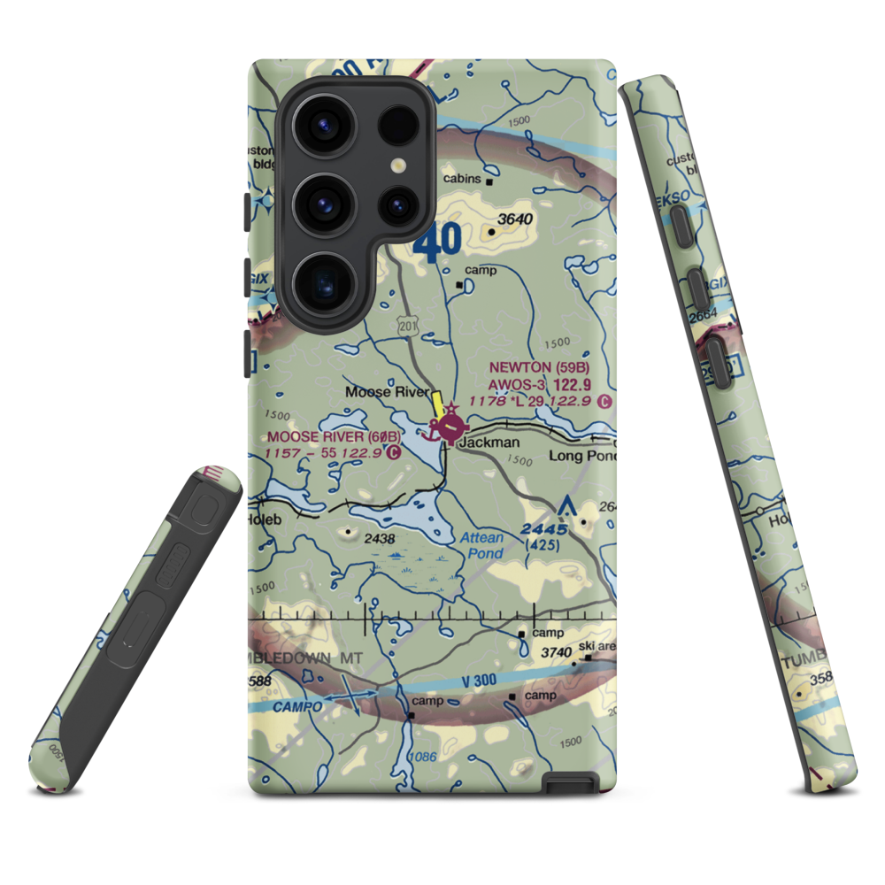 Moose River Seaplane Base (60B) VFR Sectional Samsung Phone Case Samsung Galaxy S23 Ultra model shown