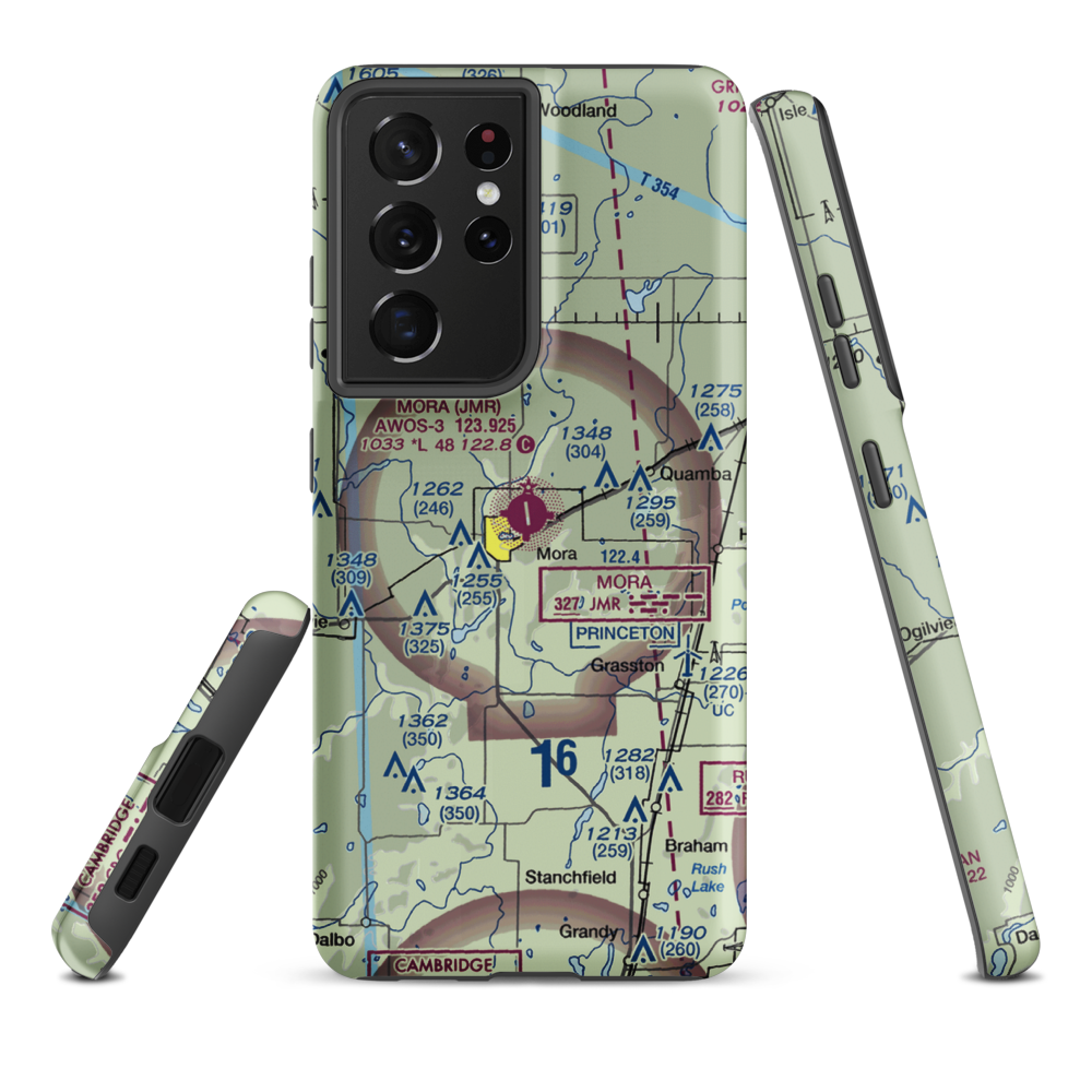 Mora Municipal Airport (JMR) VFR Sectional Samsung Phone Case Samsung Galaxy S21 Ultra model shown