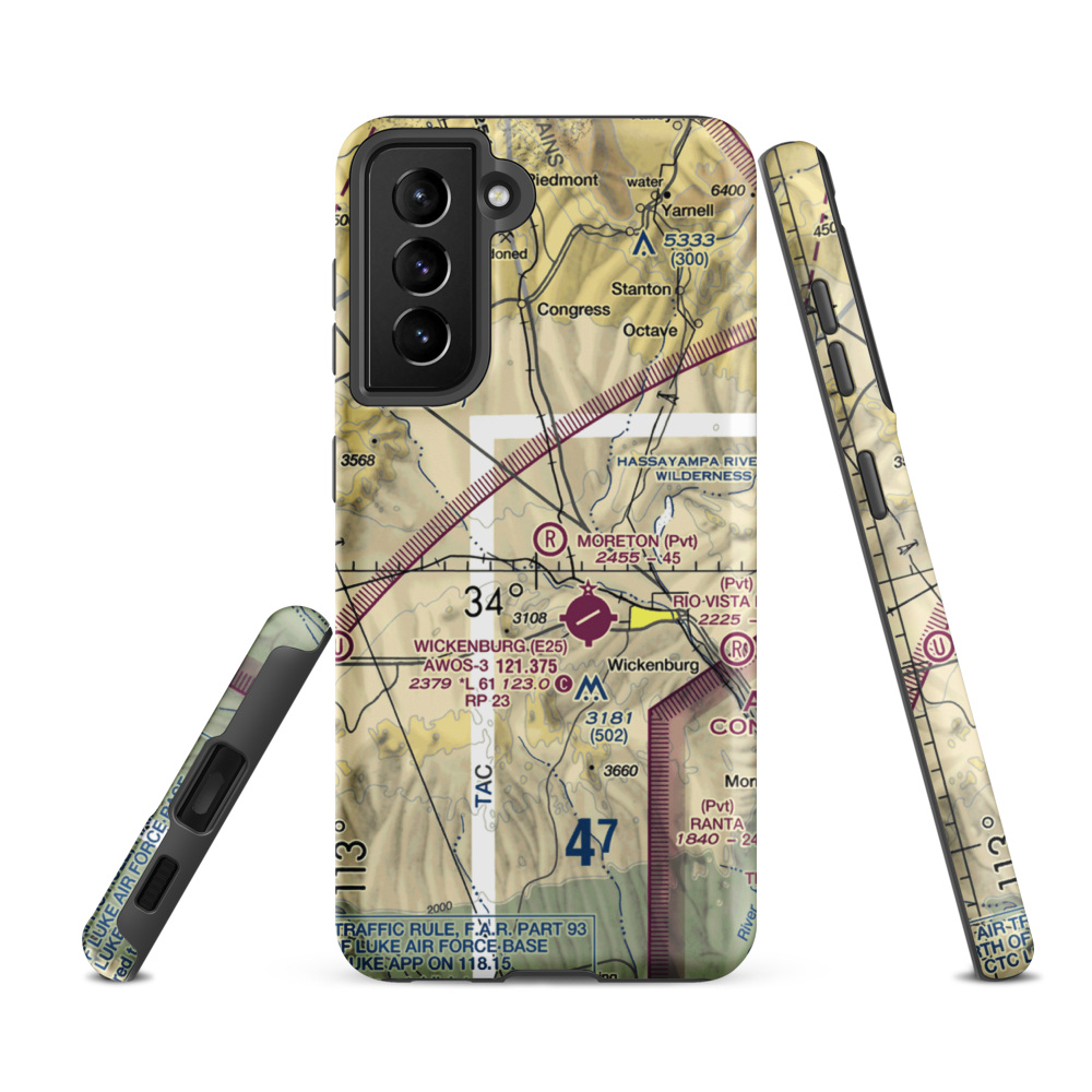 Moreton Airpark (23AZ) VFR Sectional Samsung Phone Case Samsung Galaxy S21 Ultra model shown