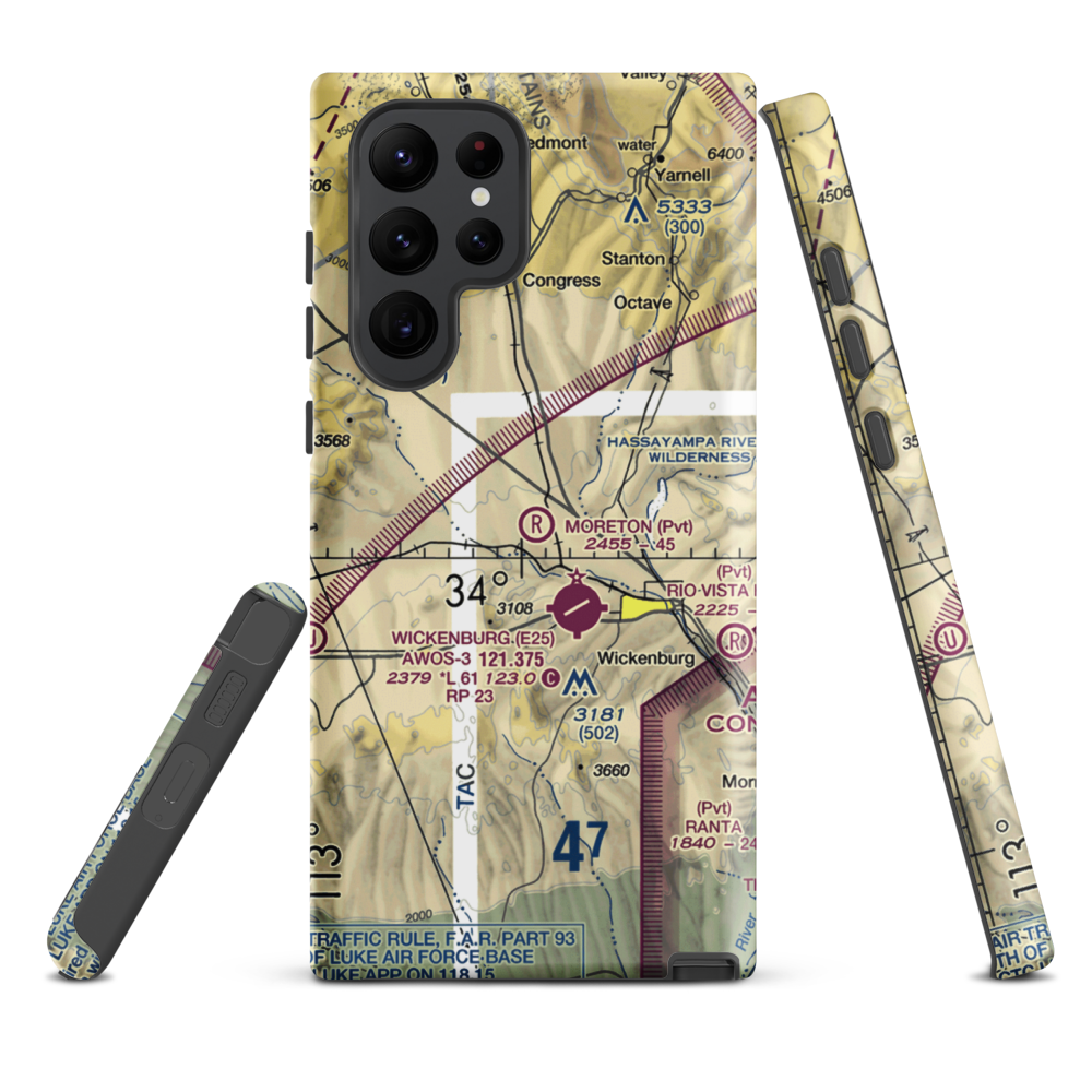 Moreton Airpark (23AZ) VFR Sectional Samsung Phone Case Samsung Galaxy S22 Ultra model shown