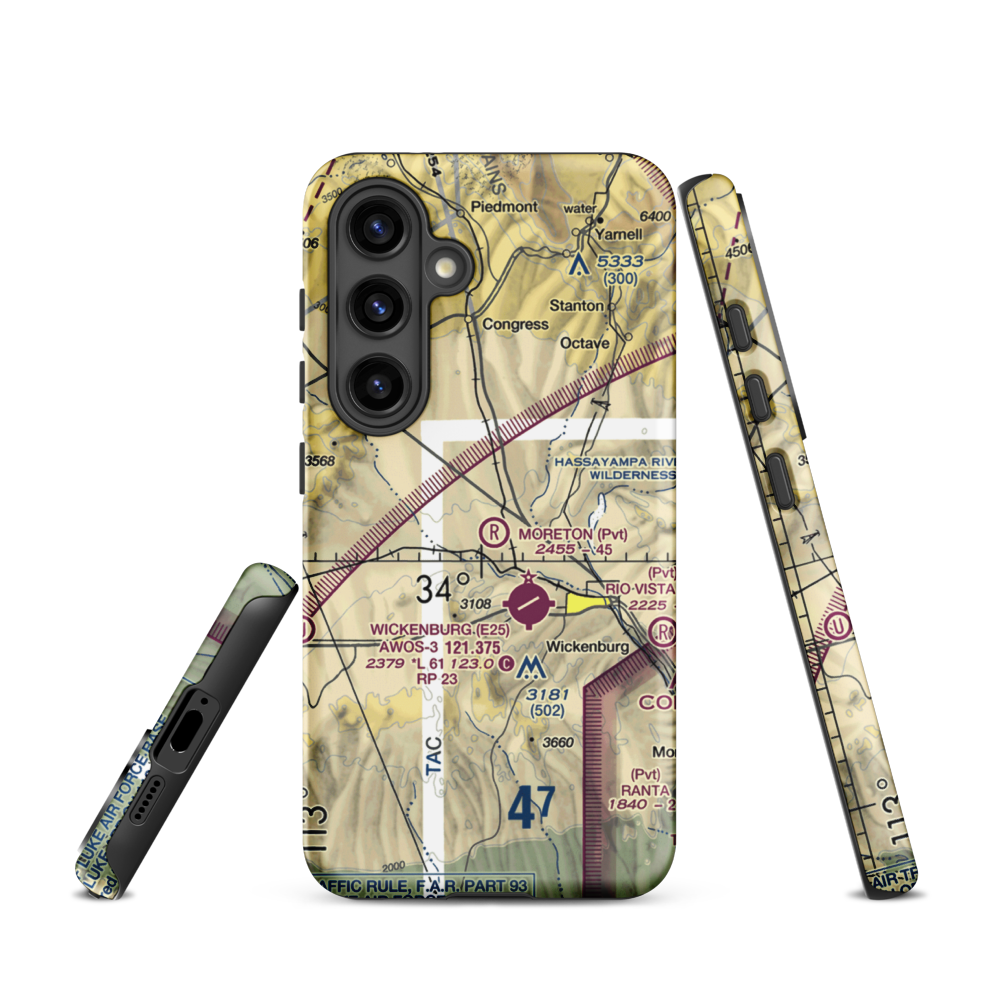 Moreton Airpark (23AZ) VFR Sectional Samsung Phone Case Samsung Galaxy S24 model shown