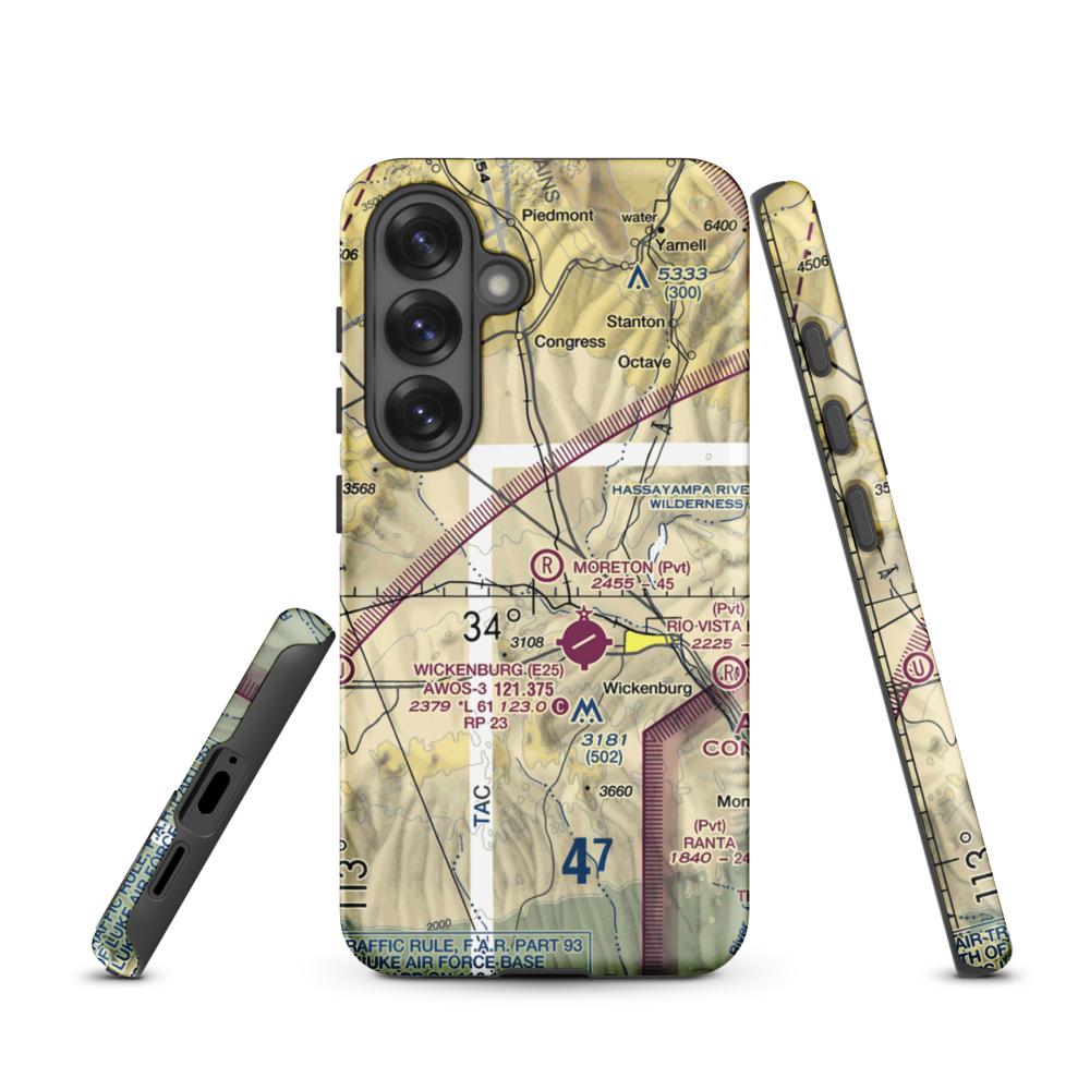 Moreton Airpark (23AZ) VFR Sectional Samsung Phone Case Samsung Galaxy S25 model shown