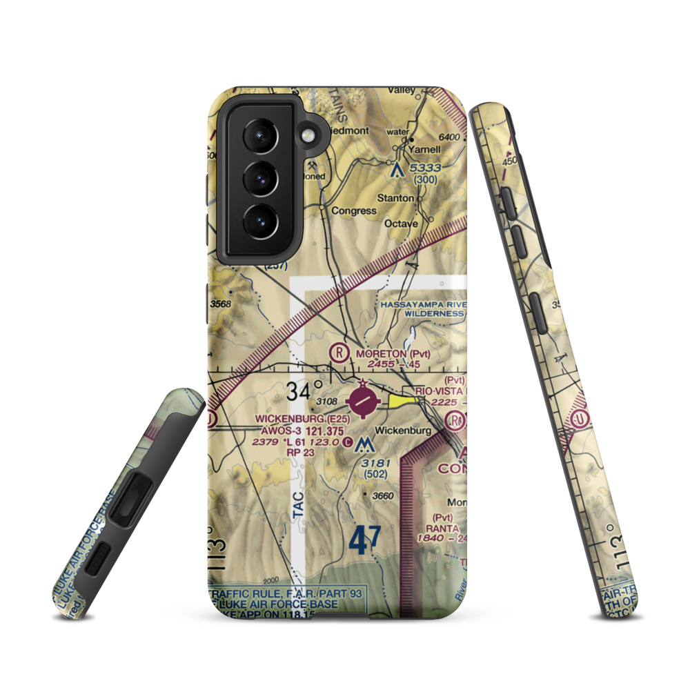 Moreton Airpark (23AZ) VFR Sectional Samsung Phone Case Samsung Galaxy S21 model shown