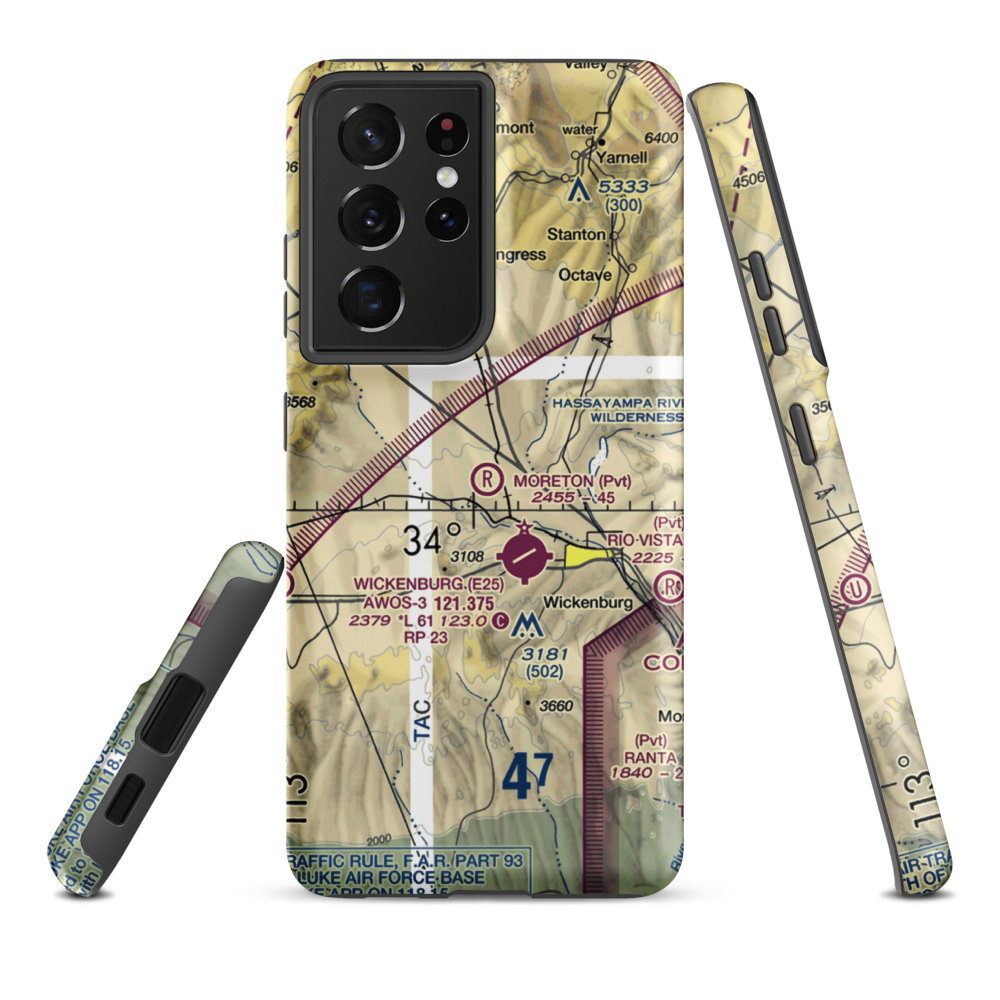 Moreton Airpark (23AZ) VFR Sectional Samsung Phone Case Samsung Galaxy S21 Plus model shown