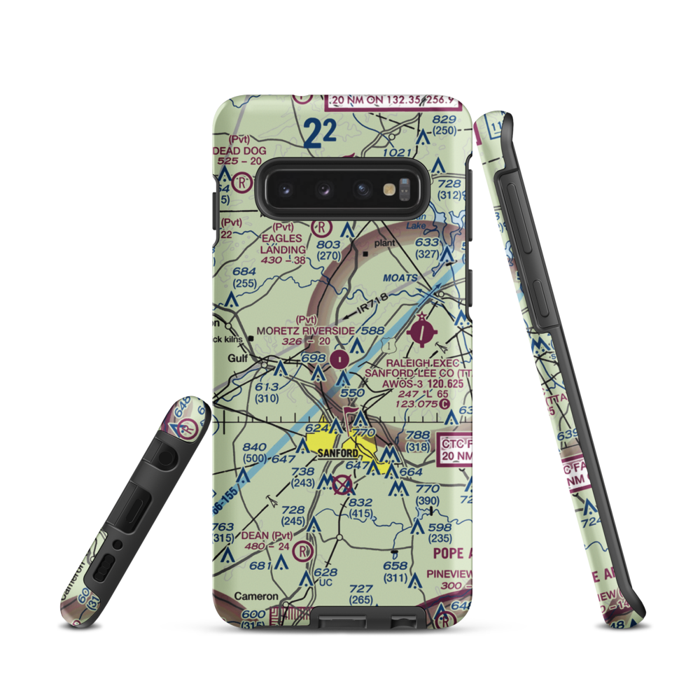 Moretz Riverside Landing Airport (NC00) VFR Sectional Samsung Phone Case Samsung Galaxy S10 model shown