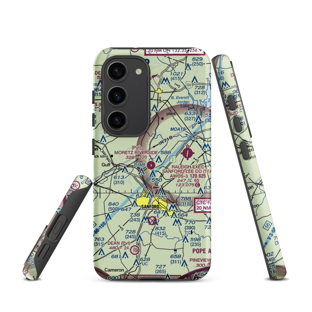 Moretz Riverside Landing Airport (NC00) VFR Sectional Samsung Phone Case Samsung Galaxy S23 model shown