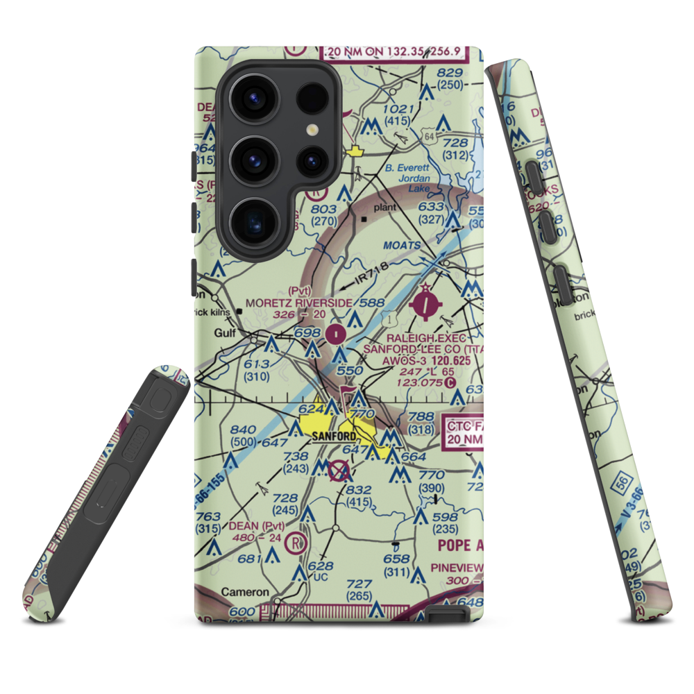 Moretz Riverside Landing Airport (NC00) VFR Sectional Samsung Phone Case Samsung Galaxy S23 Ultra model shown