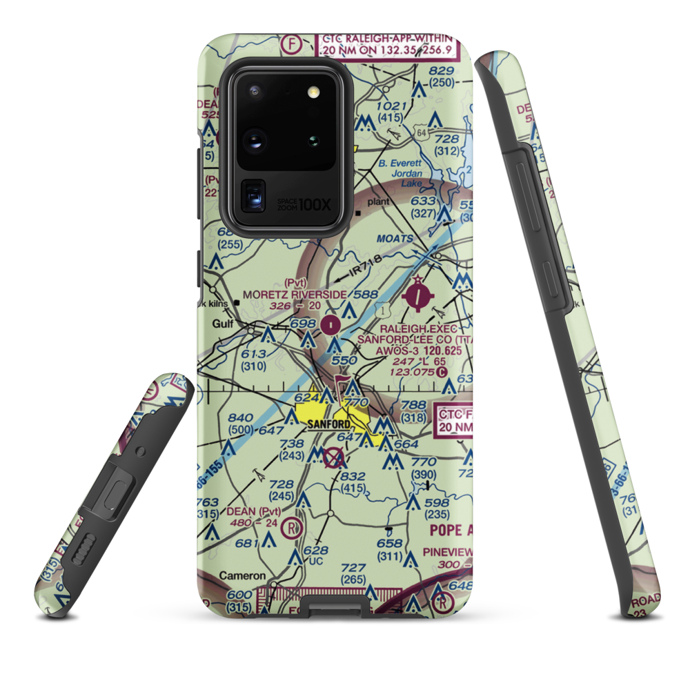 Moretz Riverside Landing Airport (NC00) VFR Sectional Samsung Phone Case Samsung Galaxy S20 Ultra model shown