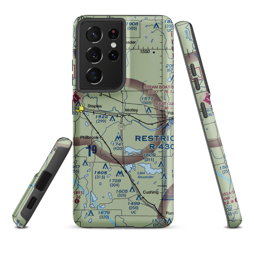 Morey's Airport (22Y) VFR Sectional Samsung Phone Case Samsung Galaxy S21 Plus model shown
