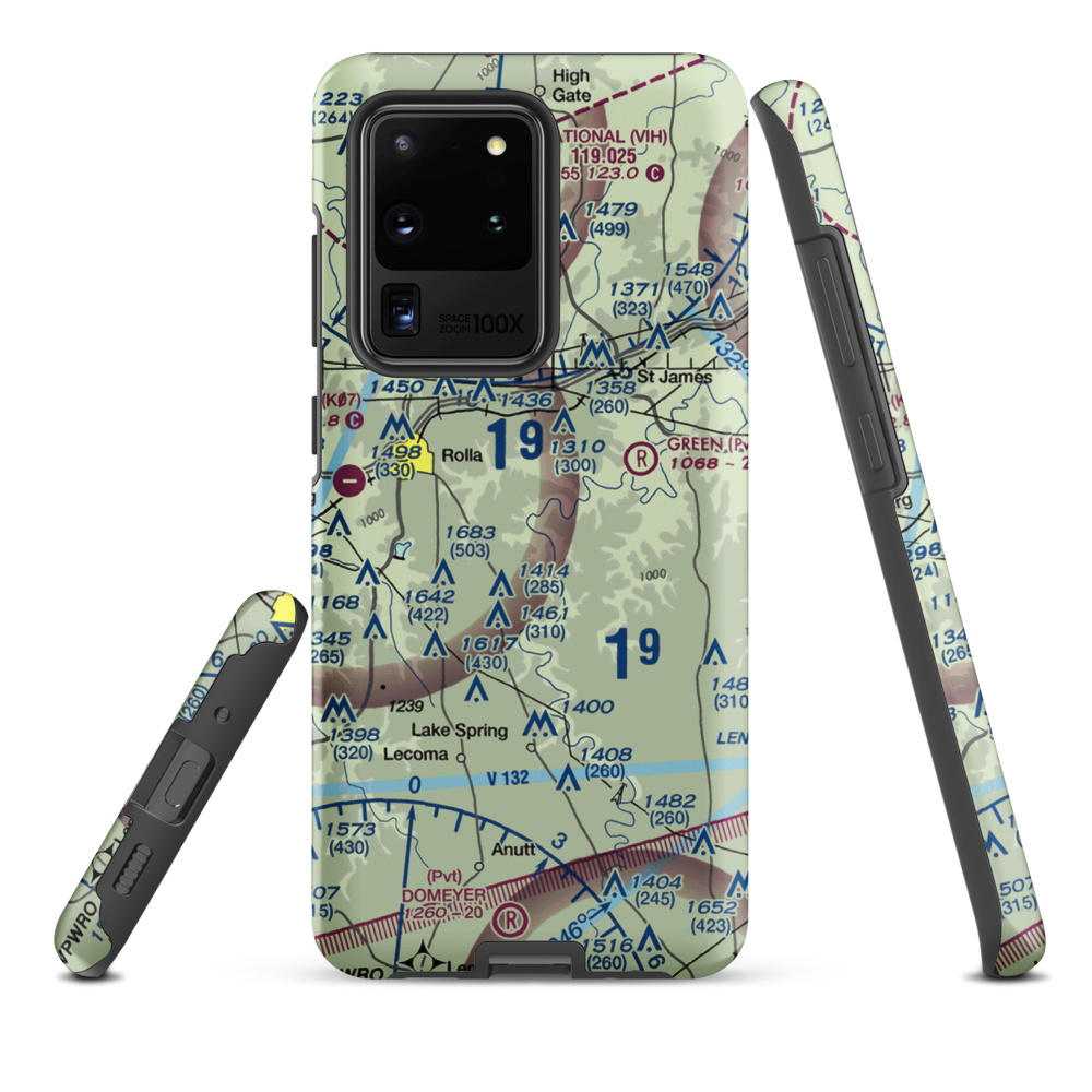 Morgan Airport (MO02) VFR Sectional Samsung Phone Case Samsung Galaxy S20 Ultra model shown