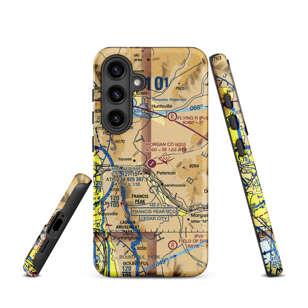 Morgan County Airport (42U) VFR Sectional Samsung Phone Case Samsung Galaxy S24 model shown
