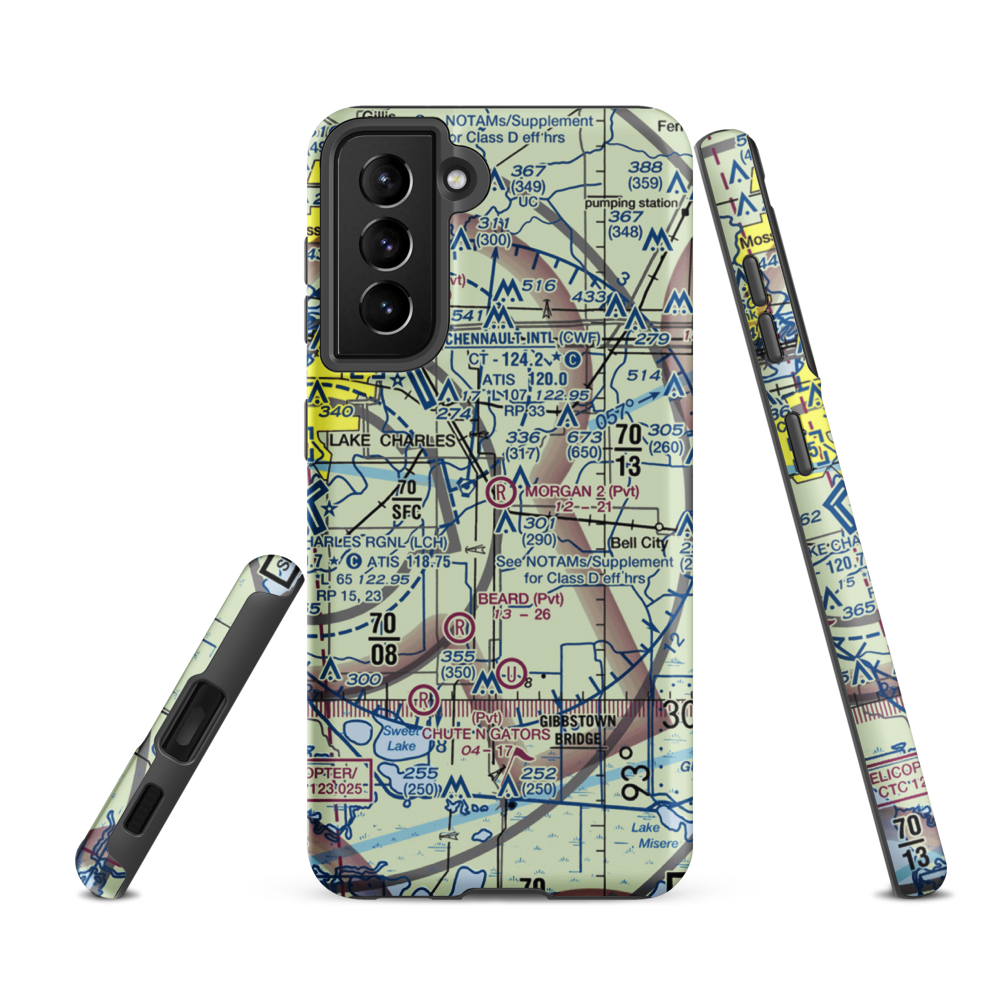 Morgan Crop Service Nr 2 Airport (3LA6) VFR Sectional Samsung Phone Case Samsung Galaxy S21 FE model shown
