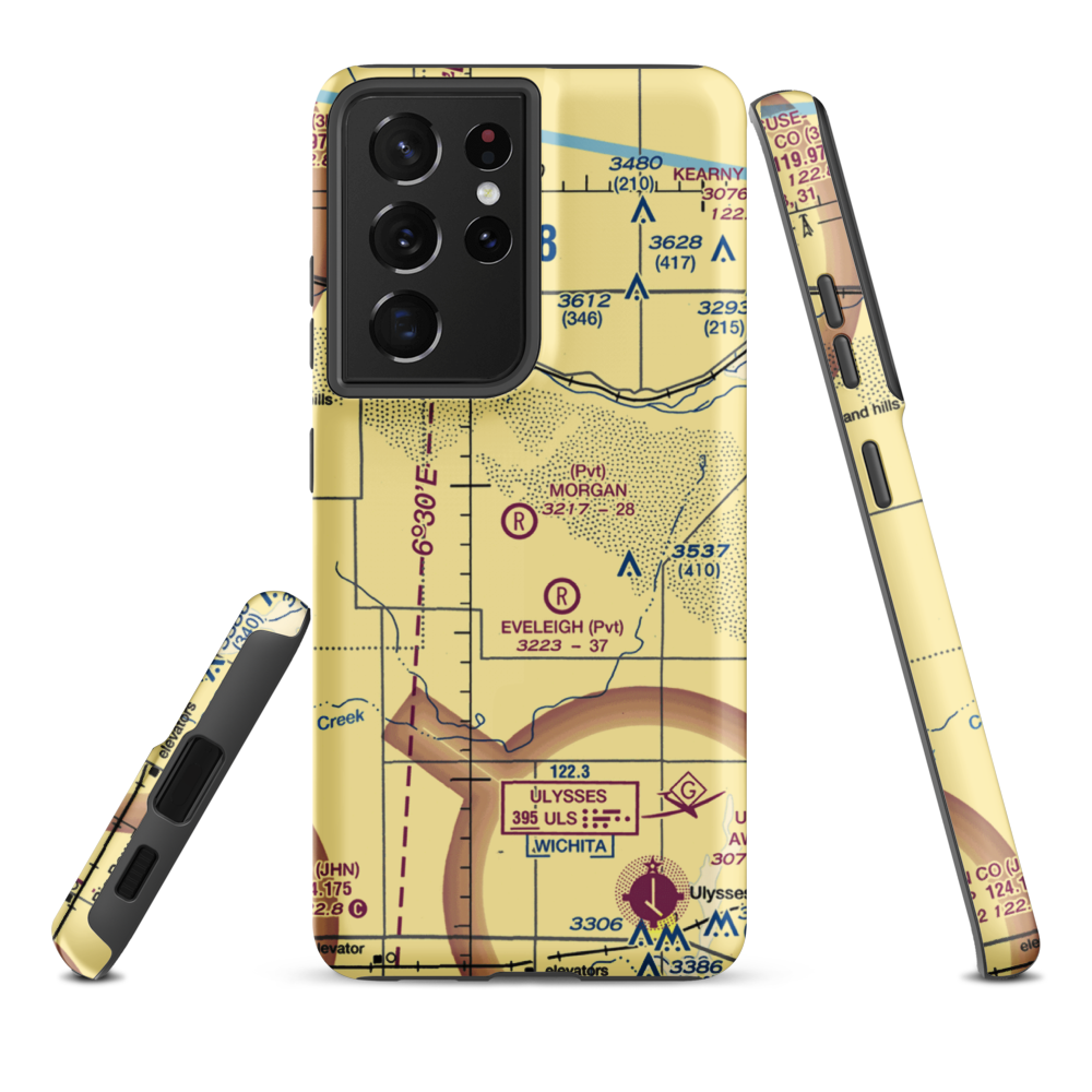 Morgan Farms Airport (8KS0) VFR Sectional Samsung Phone Case Samsung Galaxy S21 Ultra model shown