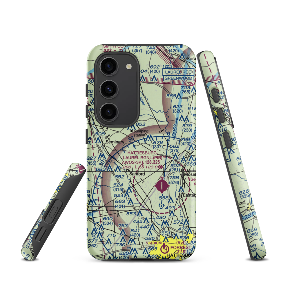 Morgan Field (0MS2) VFR Sectional Samsung Phone Case Samsung Galaxy S23 model shown