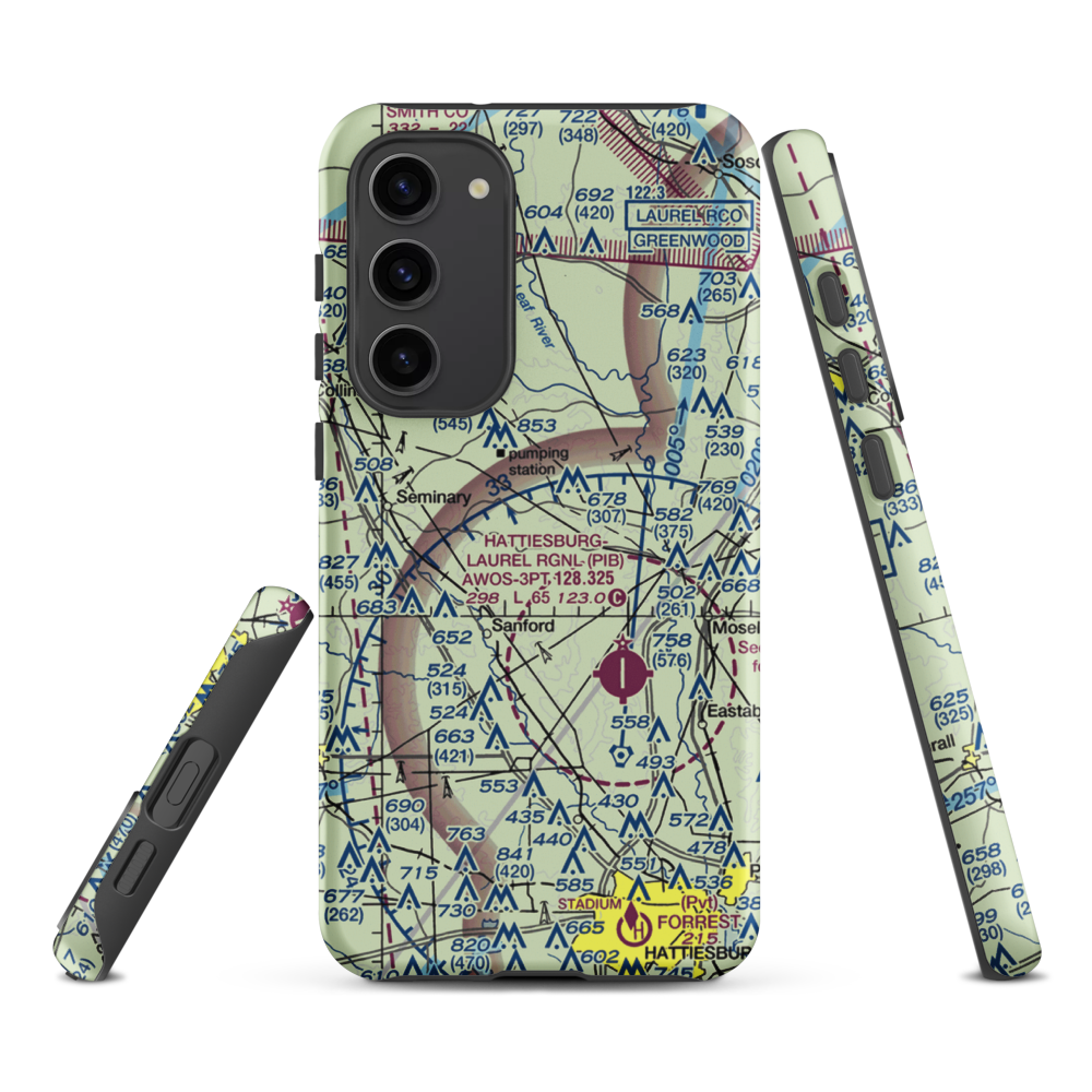 Morgan Field (0MS2) VFR Sectional Samsung Phone Case Samsung Galaxy S23 Plus model shown