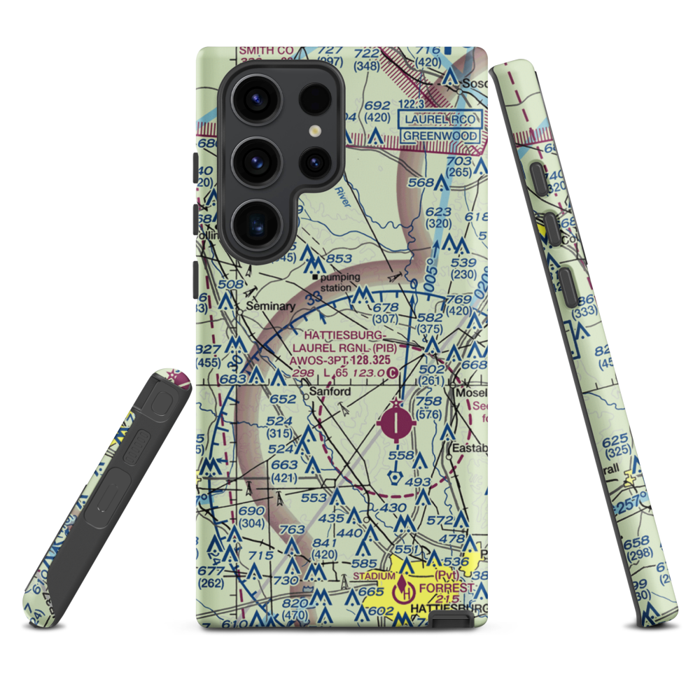Morgan Field (0MS2) VFR Sectional Samsung Phone Case Samsung Galaxy S23 Ultra model shown