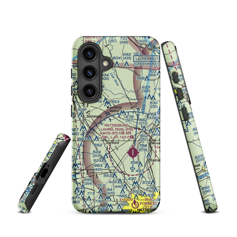 Morgan Field (0MS2) VFR Sectional Samsung Phone Case Samsung Galaxy S24 model shown