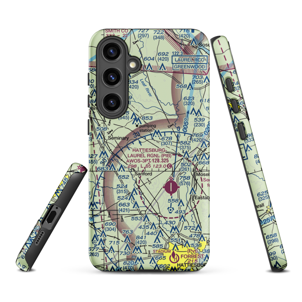 Morgan Field (0MS2) VFR Sectional Samsung Phone Case Samsung Galaxy S24 Plus model shown