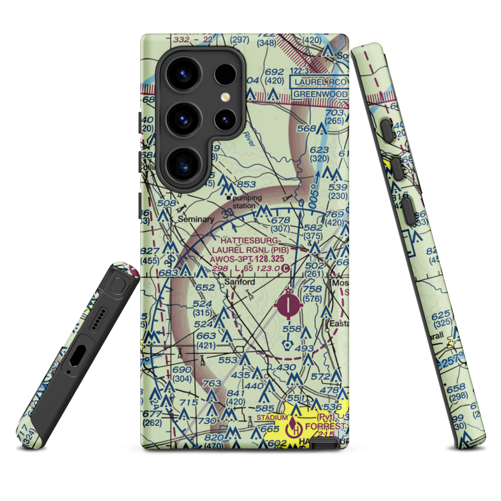 Morgan Field (0MS2) VFR Sectional Samsung Phone Case Samsung Galaxy S24 Ultra model shown