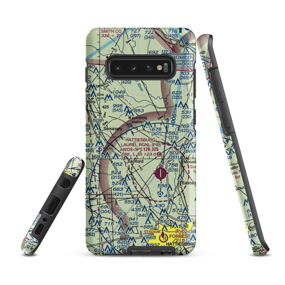 Morgan Field (0MS2) VFR Sectional Samsung Phone Case Samsung Galaxy S10 Plus model shown