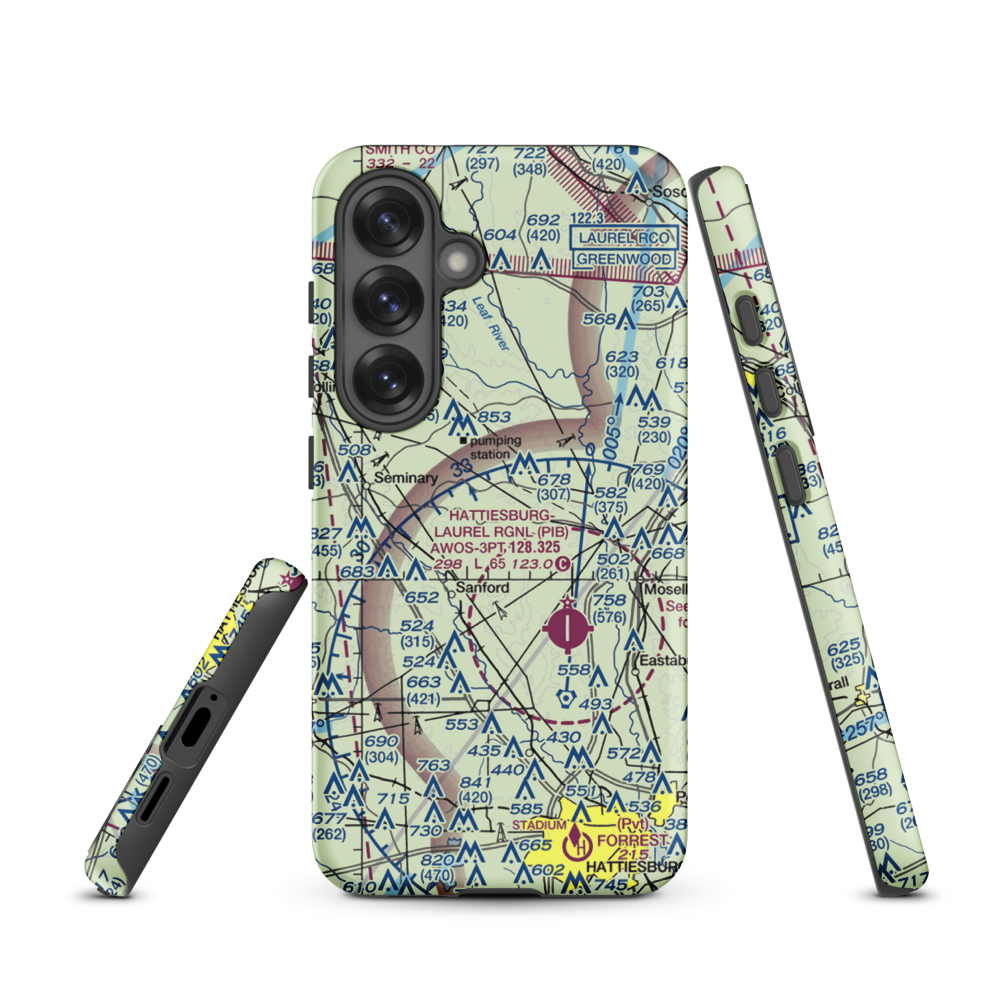 Morgan Field (0MS2) VFR Sectional Samsung Phone Case Samsung Galaxy S25 model shown