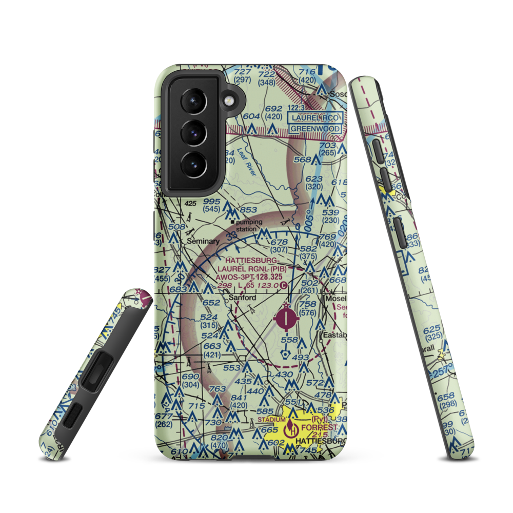 Morgan Field (0MS2) VFR Sectional Samsung Phone Case Samsung Galaxy S21 model shown