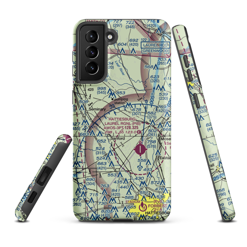 Morgan Field (0MS2) VFR Sectional Samsung Phone Case Samsung Galaxy S21 Plus model shown