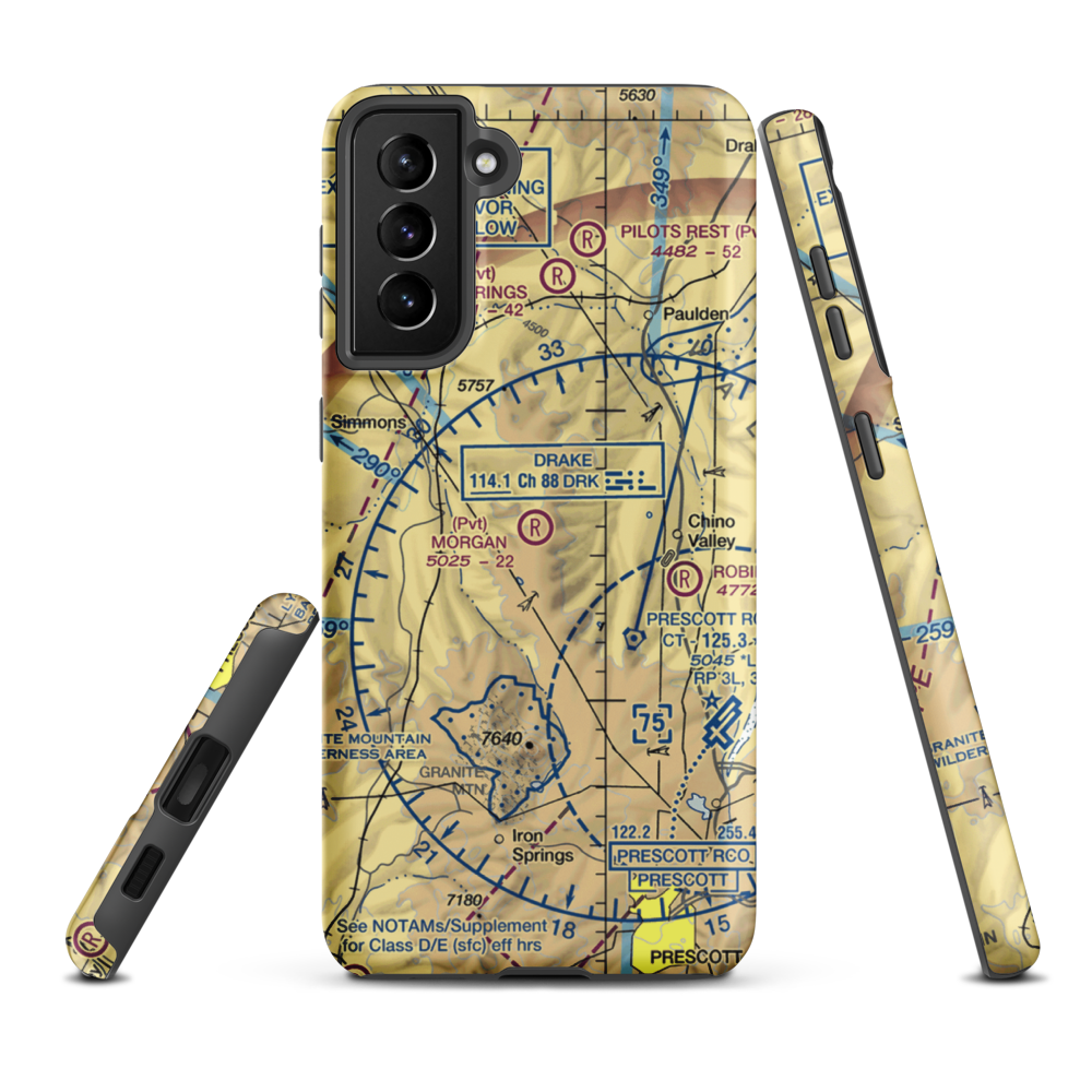 Morgan Ranch Airstrip (AZ46) VFR Sectional Samsung Phone Case Samsung Galaxy S21 Plus model shown