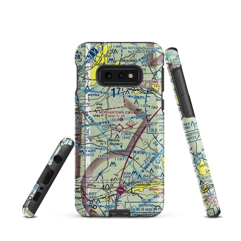 Morgantown Airport (O03) VFR Sectional Samsung Phone Case Samsung Galaxy S10e model shown