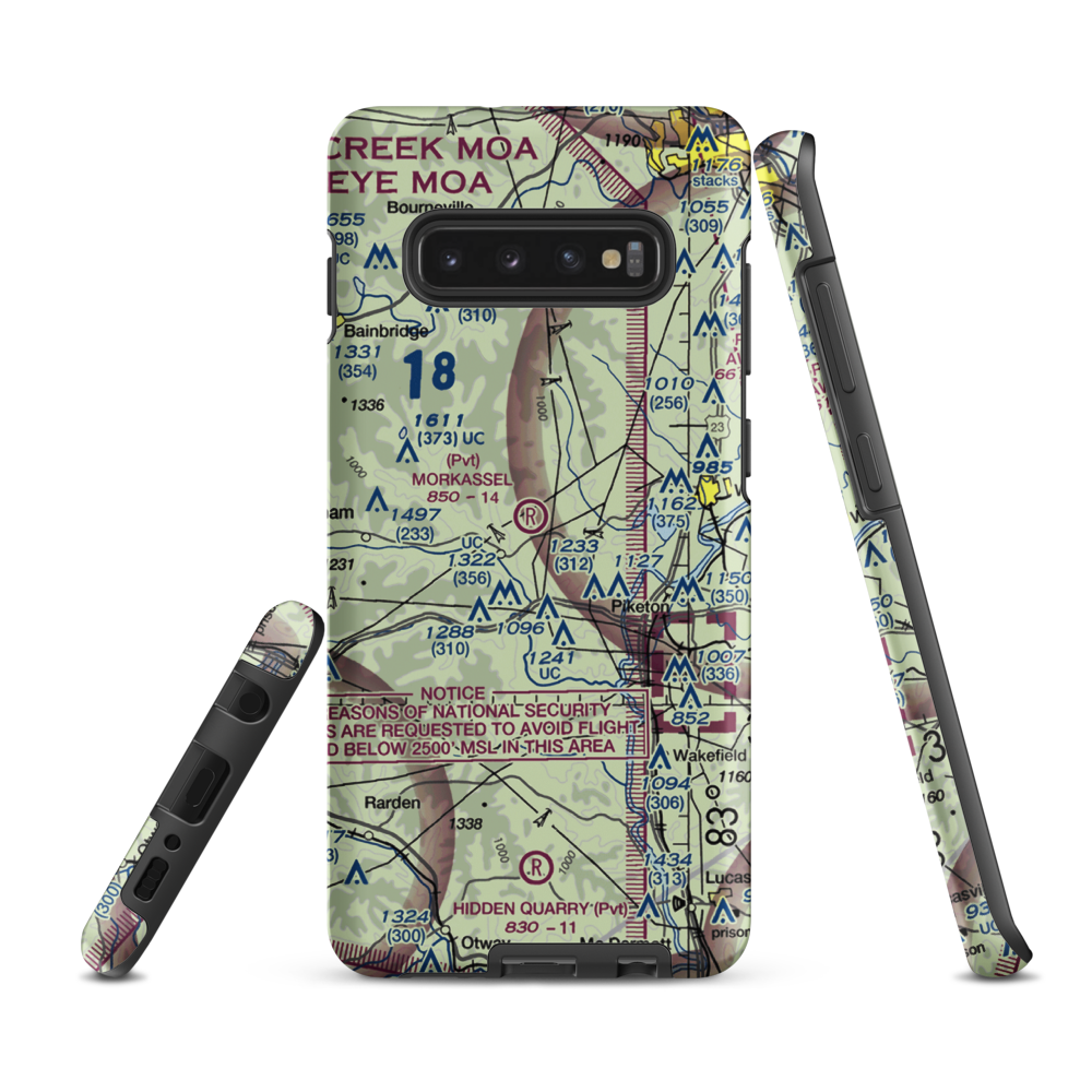 Morkassel Field (8OI9) VFR Sectional Samsung Phone Case Samsung Galaxy S10 Plus model shown