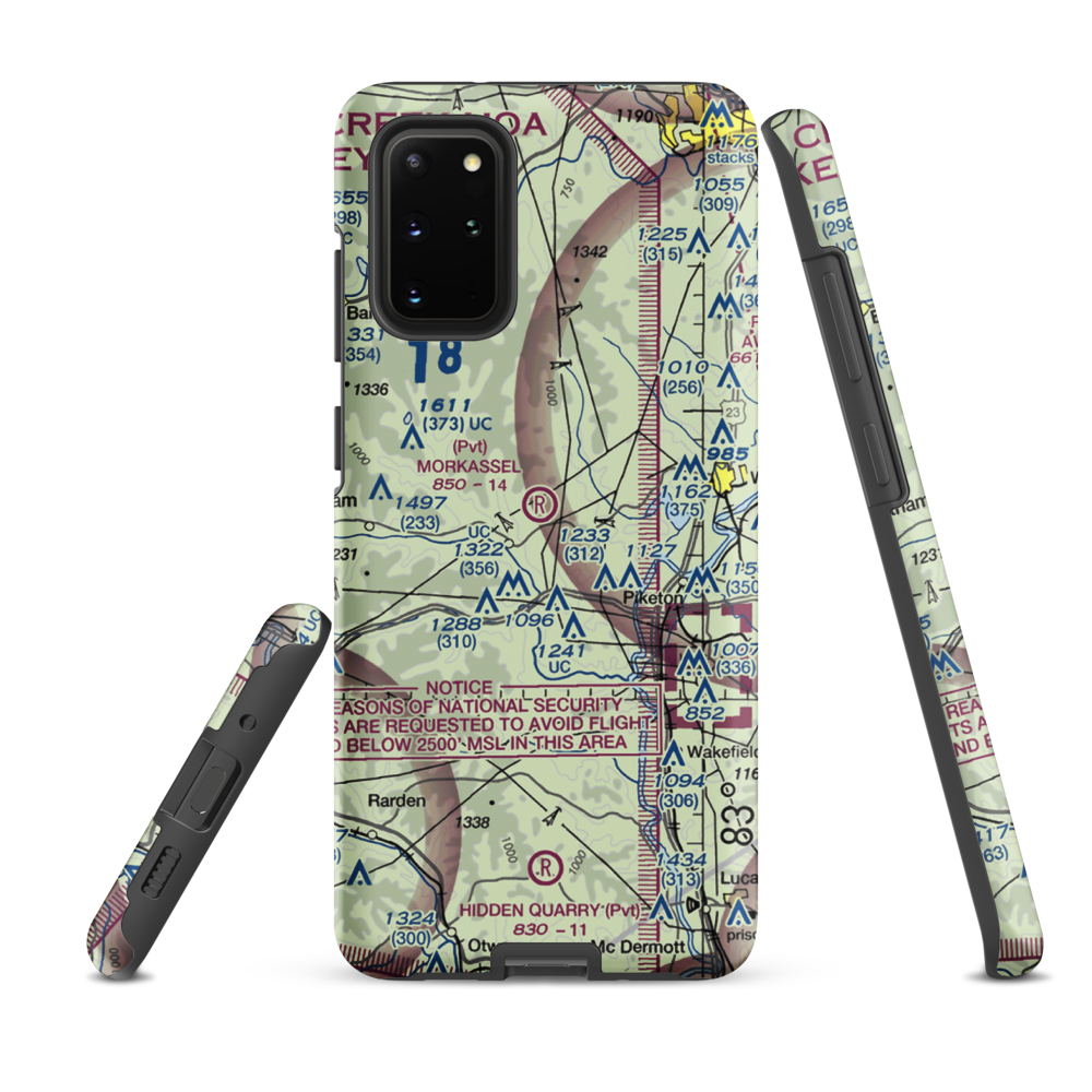 Morkassel Field (8OI9) VFR Sectional Samsung Phone Case Samsung Galaxy S20 Plus model shown