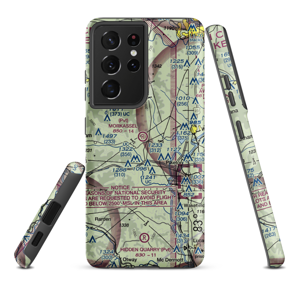 Morkassel Field (8OI9) VFR Sectional Samsung Phone Case Samsung Galaxy S21 Ultra model shown