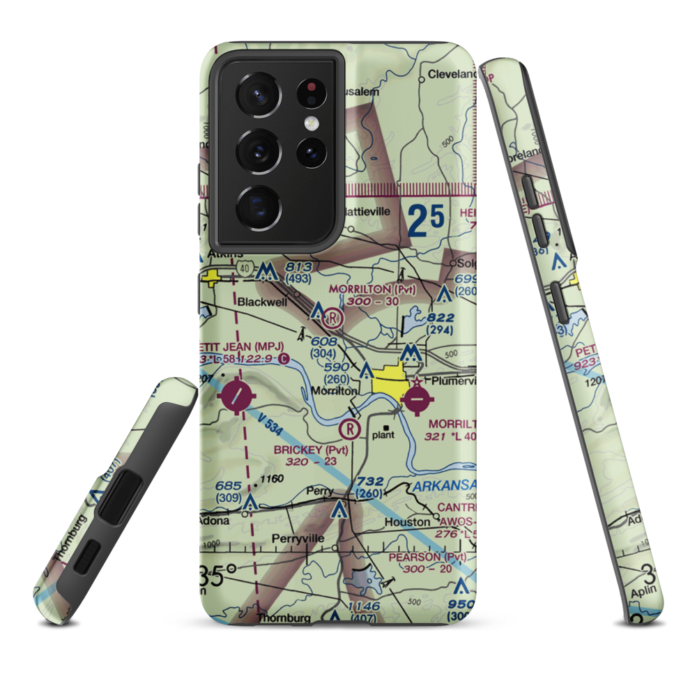 Morrilton Airport (07AR) VFR Sectional Samsung Phone Case Samsung Galaxy S21 Ultra model shown