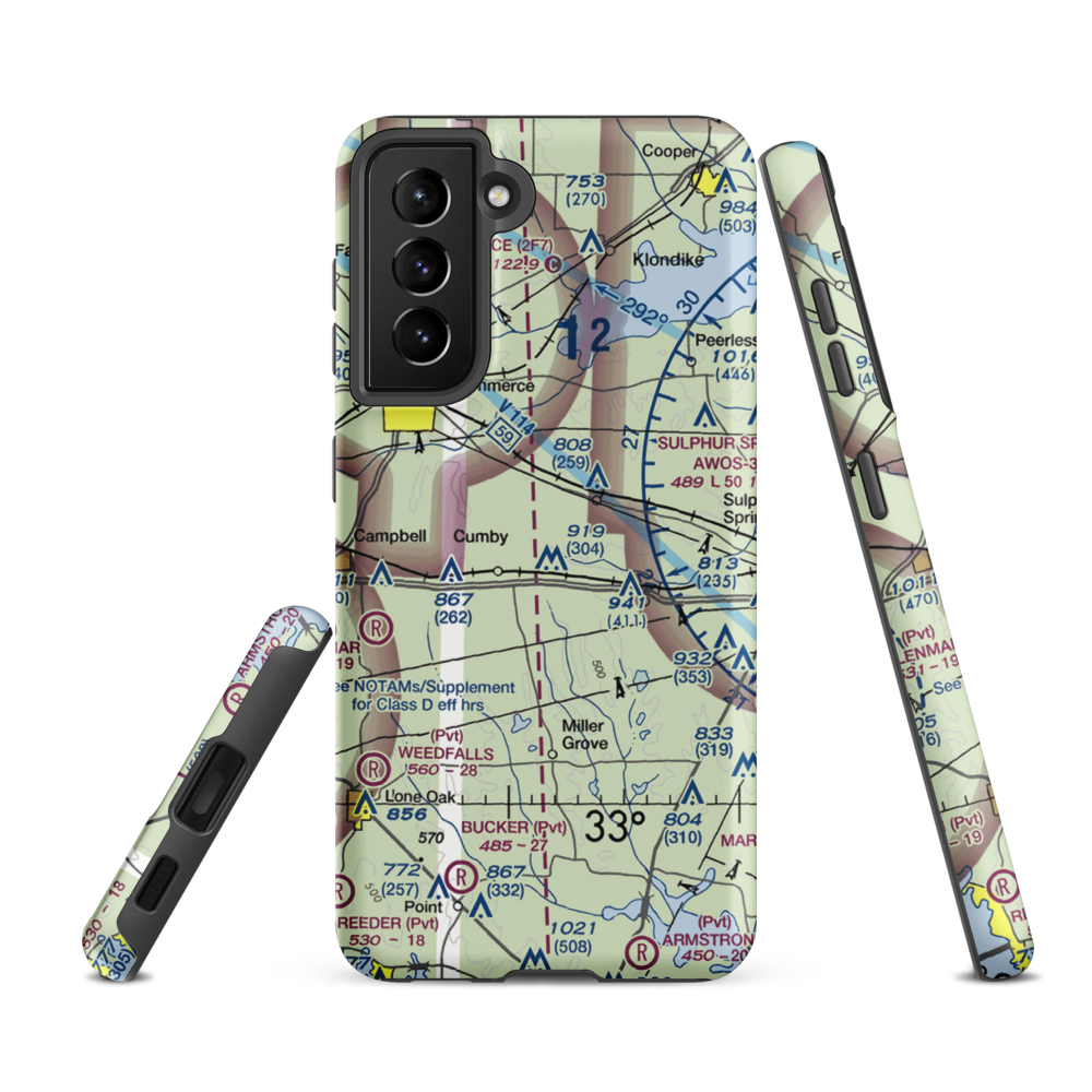 Morris Manor Airport (TA06) VFR Sectional Samsung Phone Case Samsung Galaxy S21 FE model shown