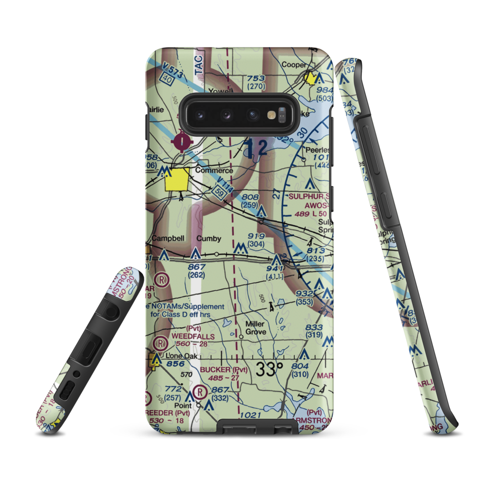 Morris Manor Airport (TA06) VFR Sectional Samsung Phone Case Samsung Galaxy S10 Plus model shown