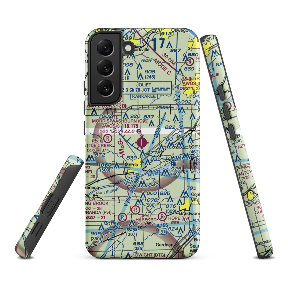 Morris Municipal James R. Washburn field (C09) VFR Sectional Samsung Phone Case Samsung Galaxy S22 Plus model shown