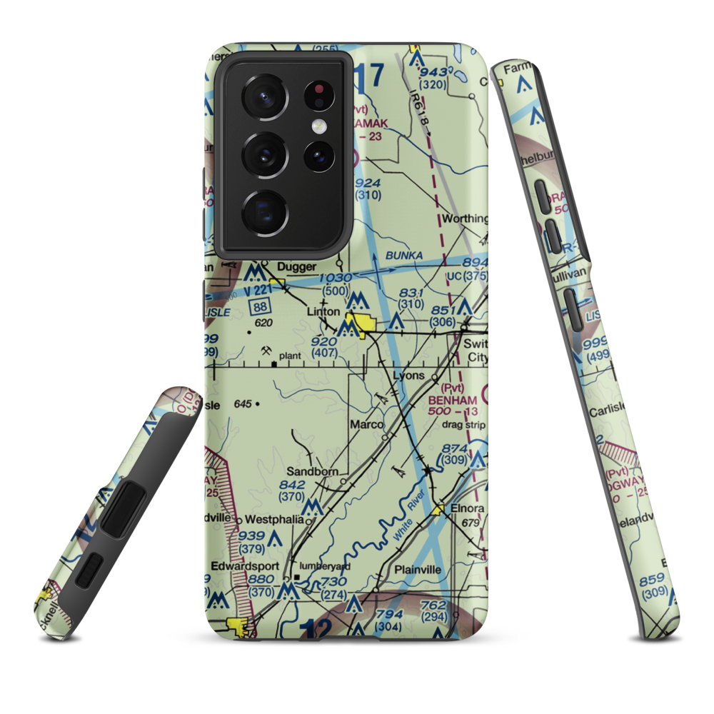 Morrison Flight Park Ultralightport (0IN6) VFR Sectional Samsung Phone Case Samsung Galaxy S21 Ultra model shown