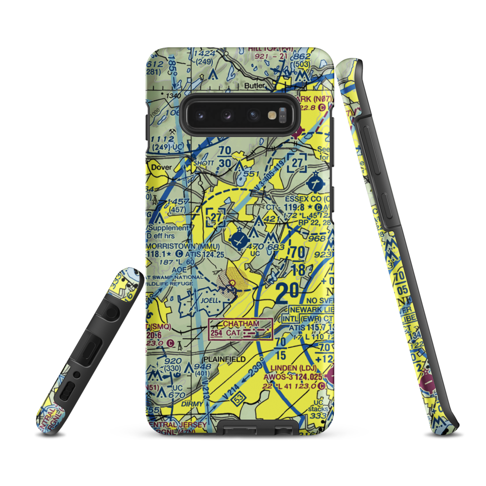 Morristown Municipal Airport (MMU) VFR Sectional Samsung Phone Case Samsung Galaxy S10 Plus model shown