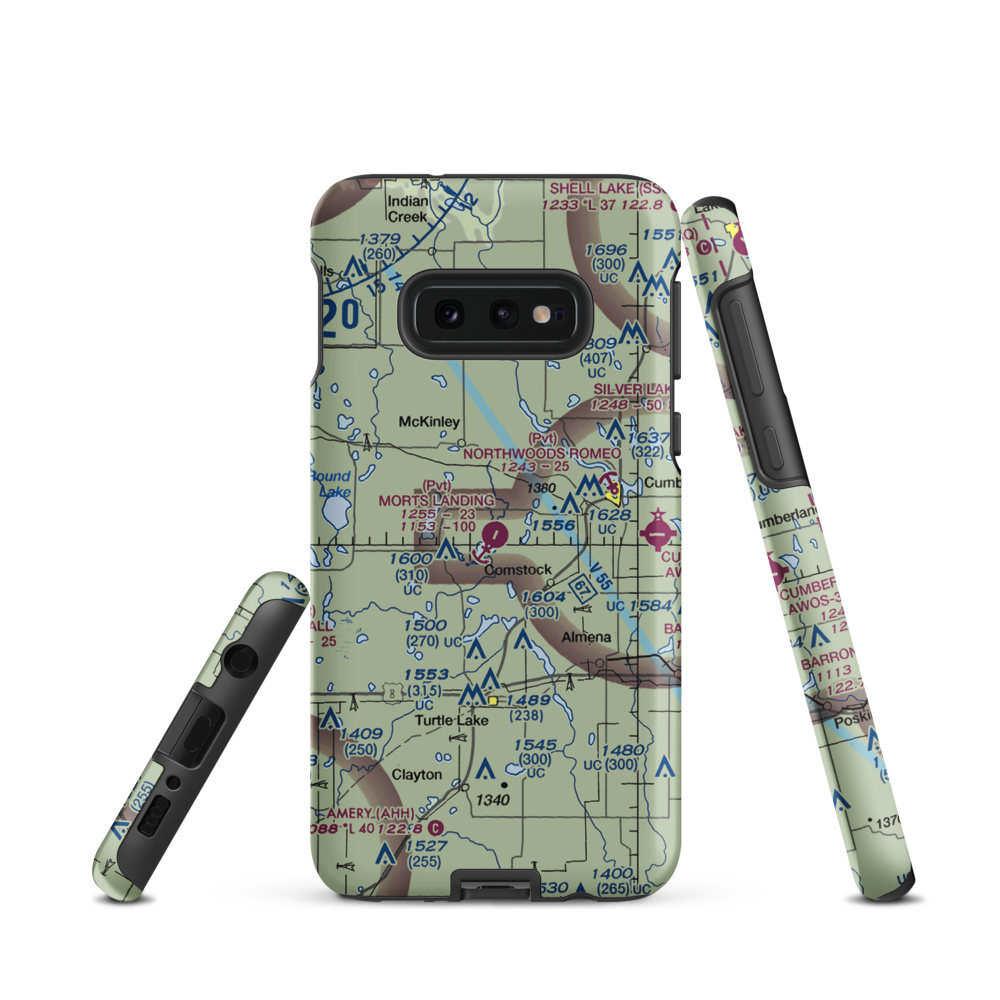 Mort's Landing Airport (0WI1) VFR Sectional Samsung Phone Case Samsung Galaxy S10 Plus model shown