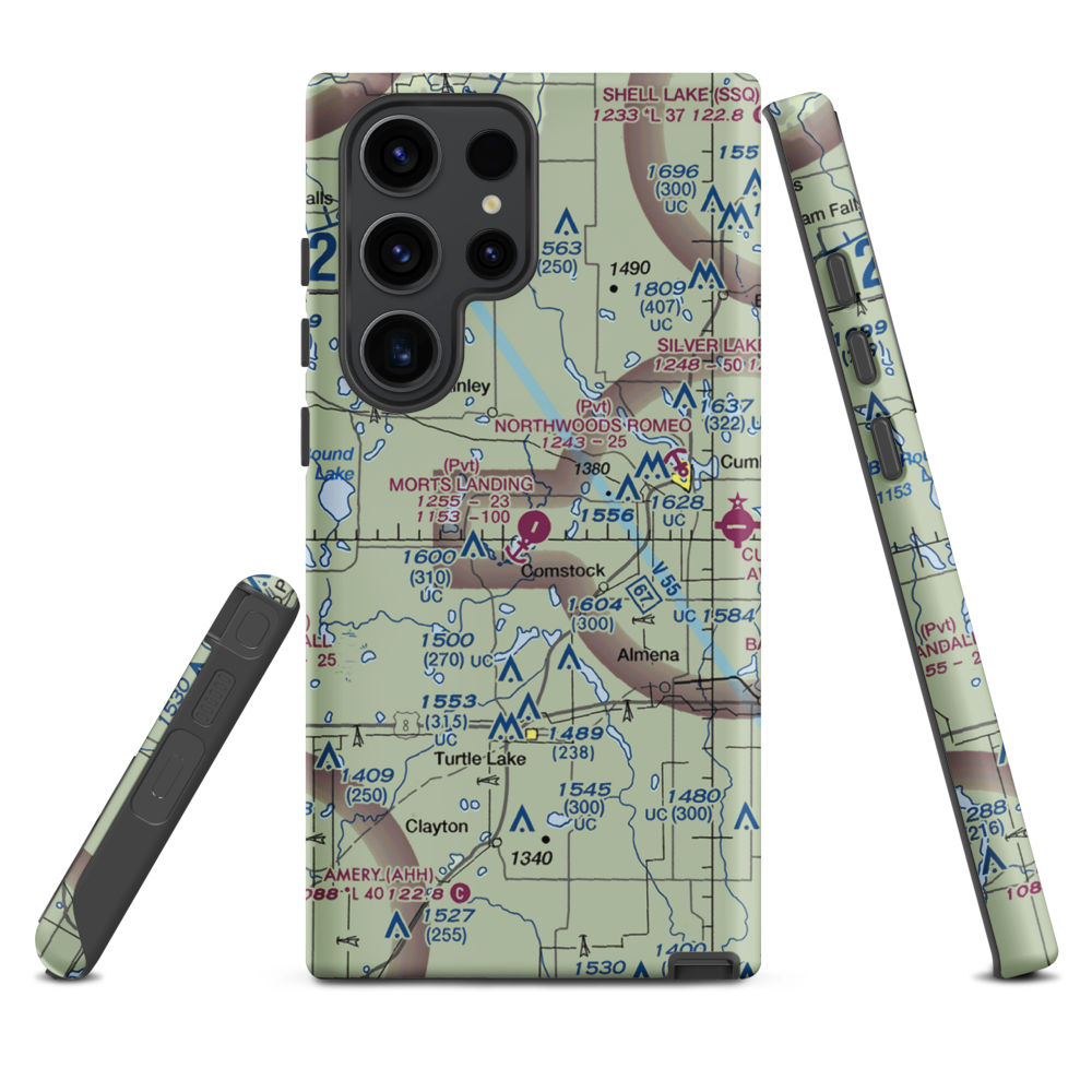 Mort's Landing Airport (0WI1) VFR Sectional Samsung Phone Case Samsung Galaxy S23 Ultra model shown