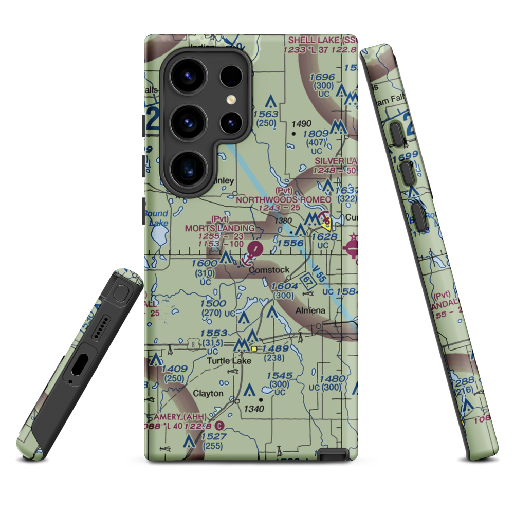 Mort's Landing Airport (0WI1) VFR Sectional Samsung Phone Case Samsung Galaxy S24 Ultra model shown