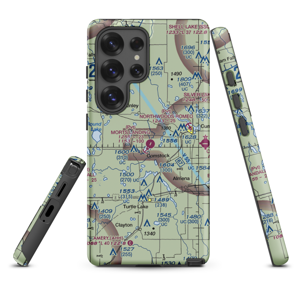 Mort's Landing Airport (0WI1) VFR Sectional Samsung Phone Case Samsung Galaxy S25 Ultra model shown