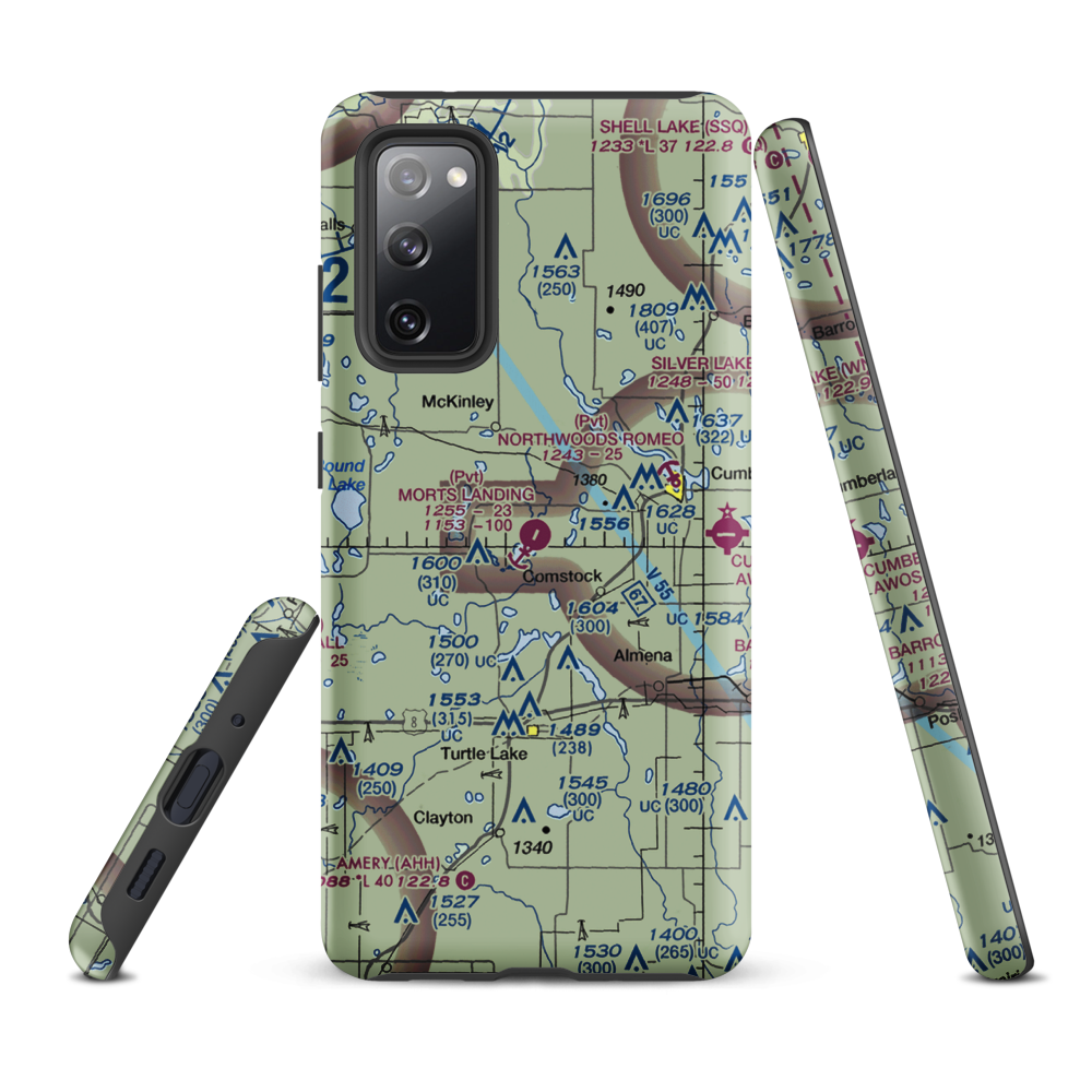 Mort's Landing Airport (0WI1) VFR Sectional Samsung Phone Case Samsung Galaxy S20 FE model shown