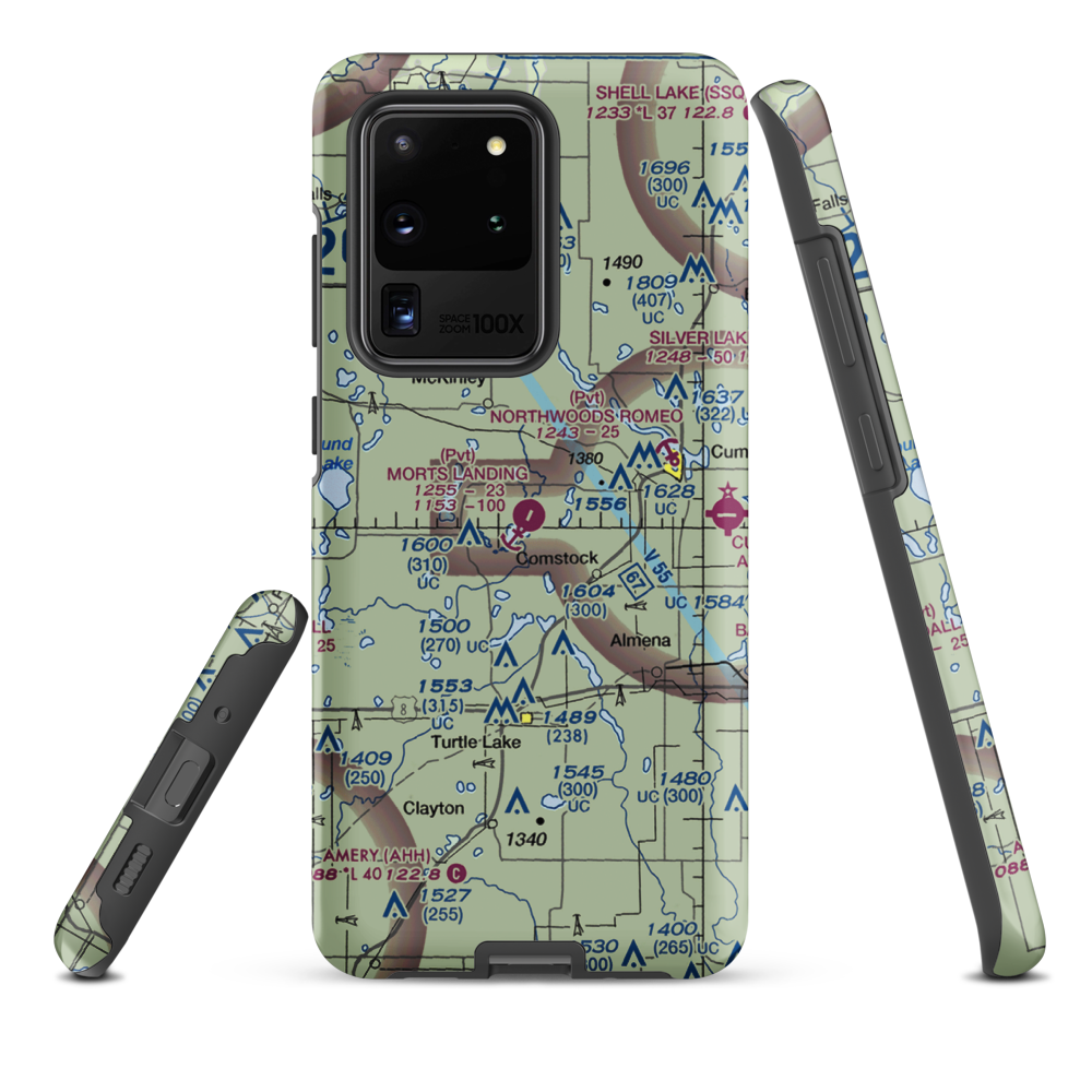 Mort's Landing Airport (0WI1) VFR Sectional Samsung Phone Case Samsung Galaxy S20 Ultra model shown