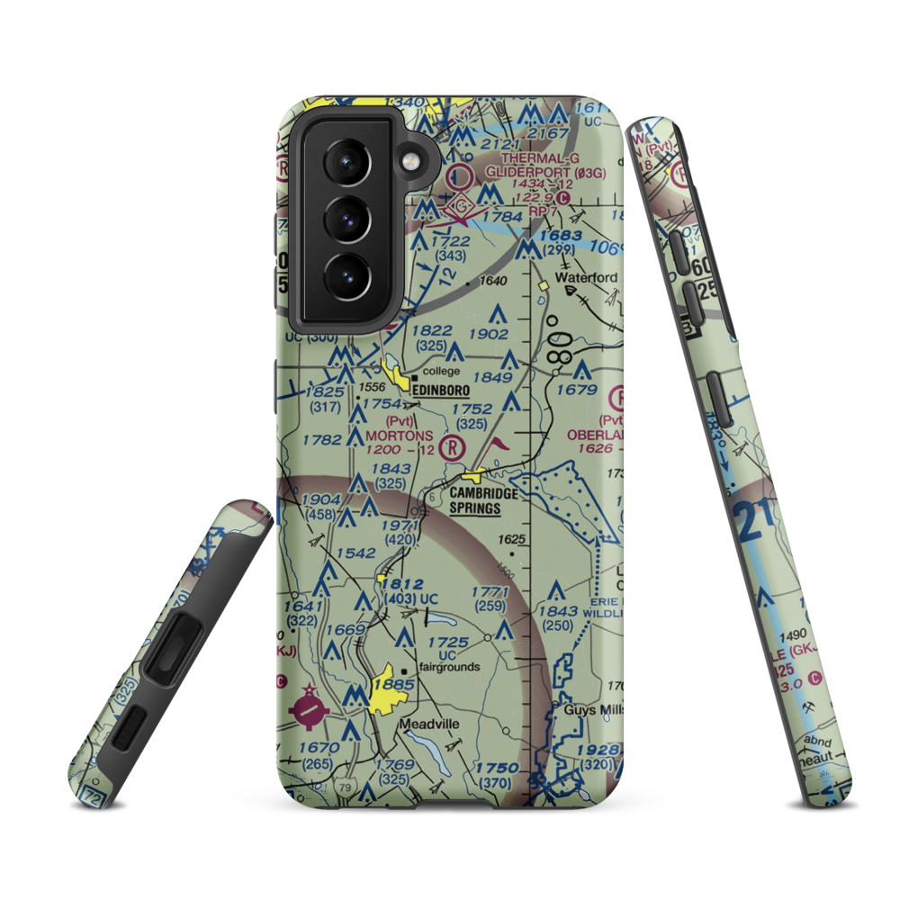 Morton's Airport (PS64) VFR Sectional Samsung Phone Case Samsung Galaxy S21 FE model shown